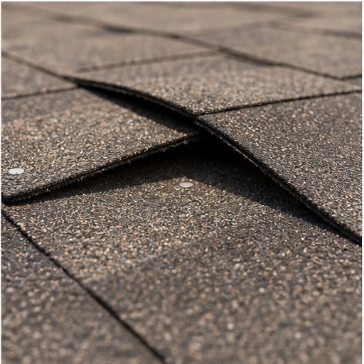 Missing shingles on a residential roof