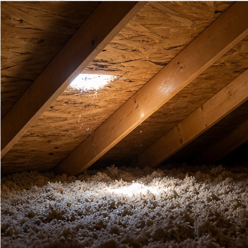 Interior ceiling stain from a roof leak